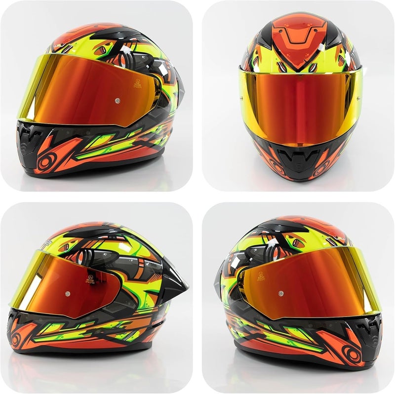 psler Assault Rapid Stream Outer Helmet Visor - Motorcycle Helmet Face Shield Accessories Replacement for Assault Rapid Stream Outer FF320 FF353 FF328 FF800,Deep Red - Image 2
